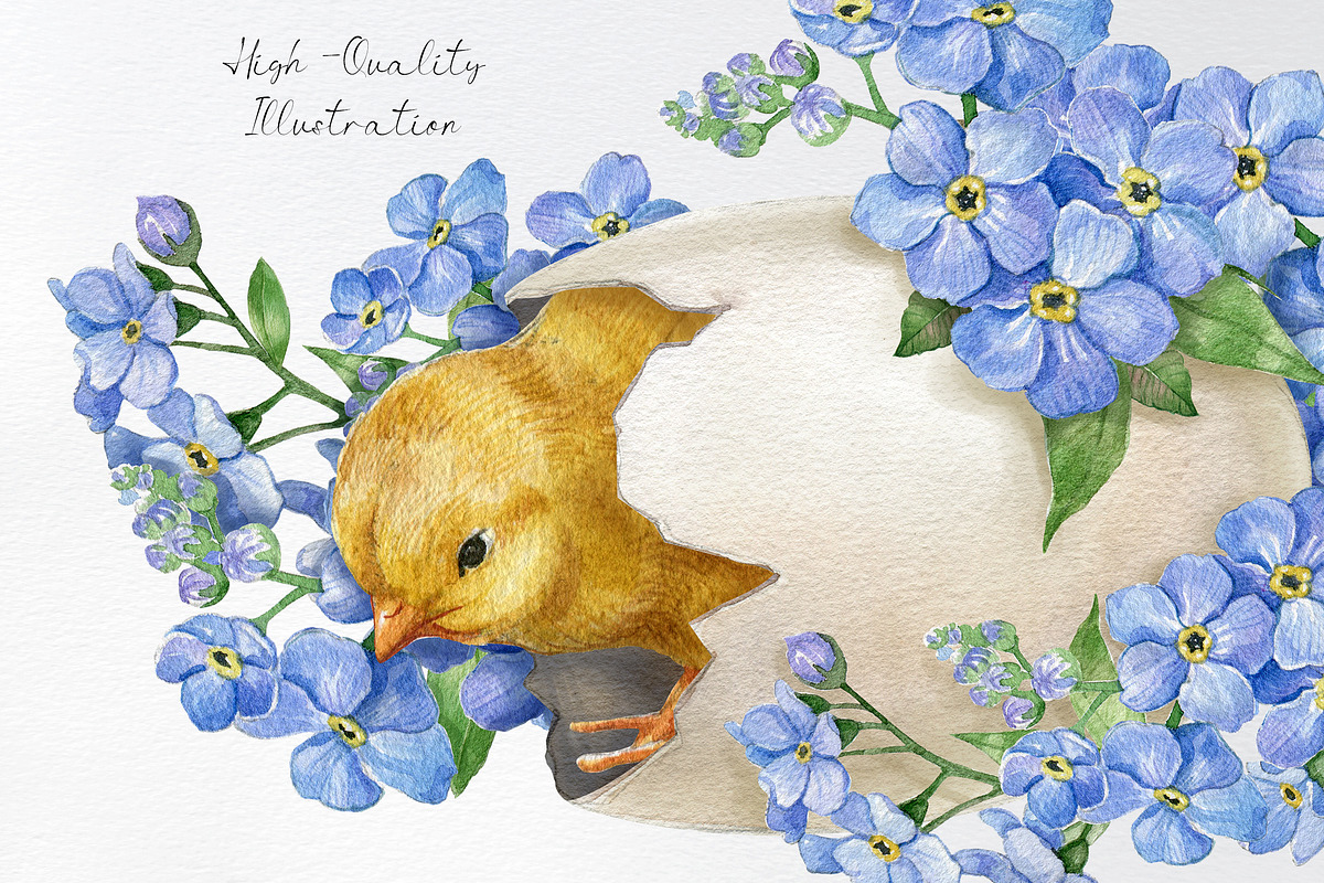 Watercolor spring easter clipart, a Seasonal Illustration by yana.fefelova (Photo 4 of 5)