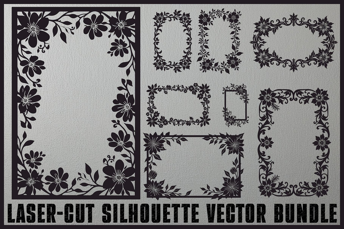 Floral Laser Cut Frame Bundle, an Illustration by Designs_River (Photo 1 of 9)