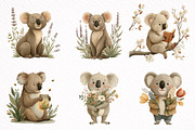 Whimsical Spring Koala Clipart, an Illustration by DreamArtGraphic (Thumbnail 5 of 8)