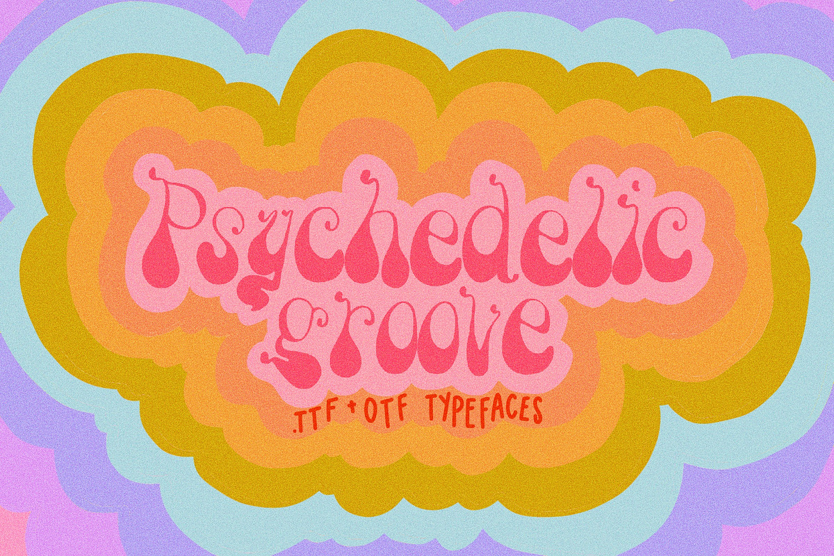 Psychedelic Groove Vintage 70s Font, a Script Font by Dear Darling Design (Photo 1 of 9)