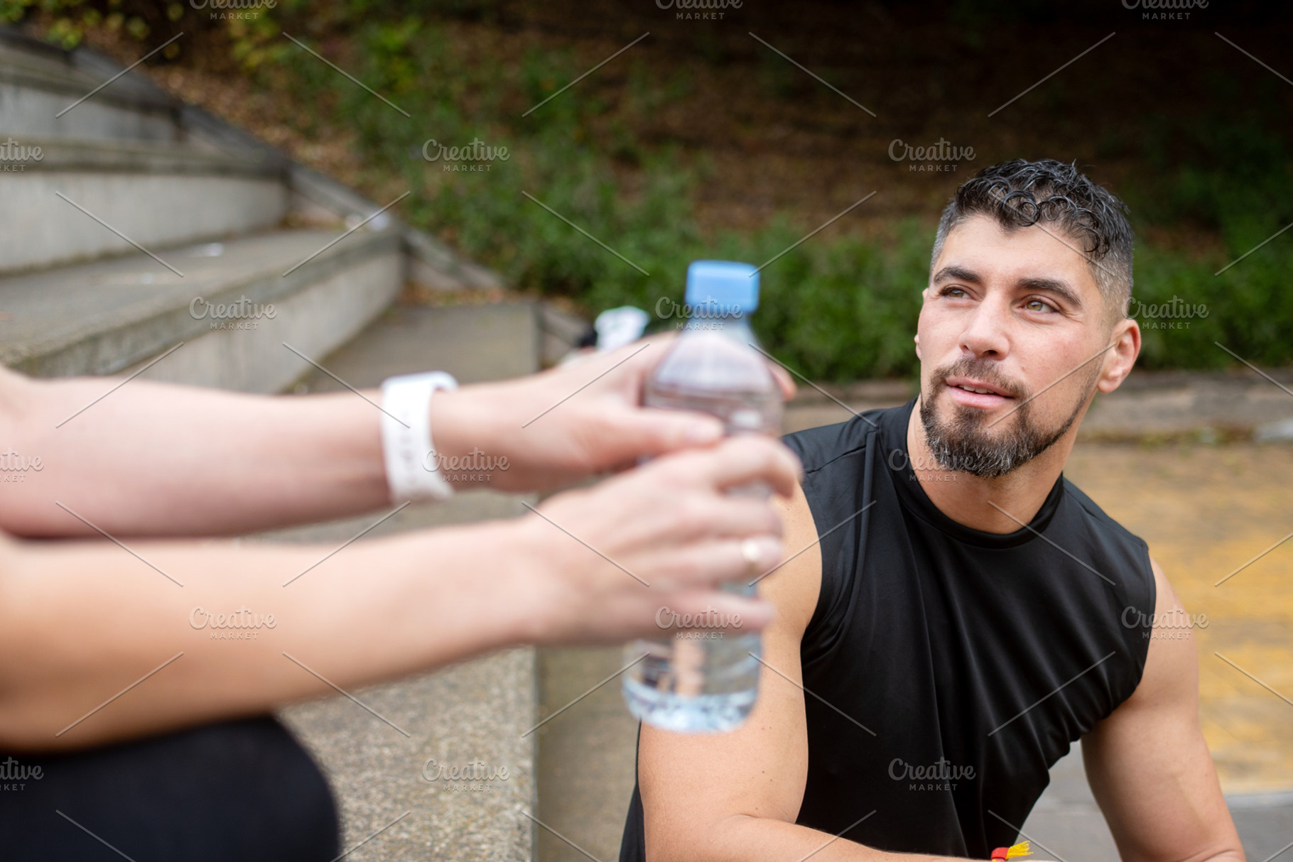 Active woman drinking water after outdoor workout, a Sports & Recreation Photo by etorres69