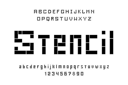 Stencil Font, a Script Font by Volyk