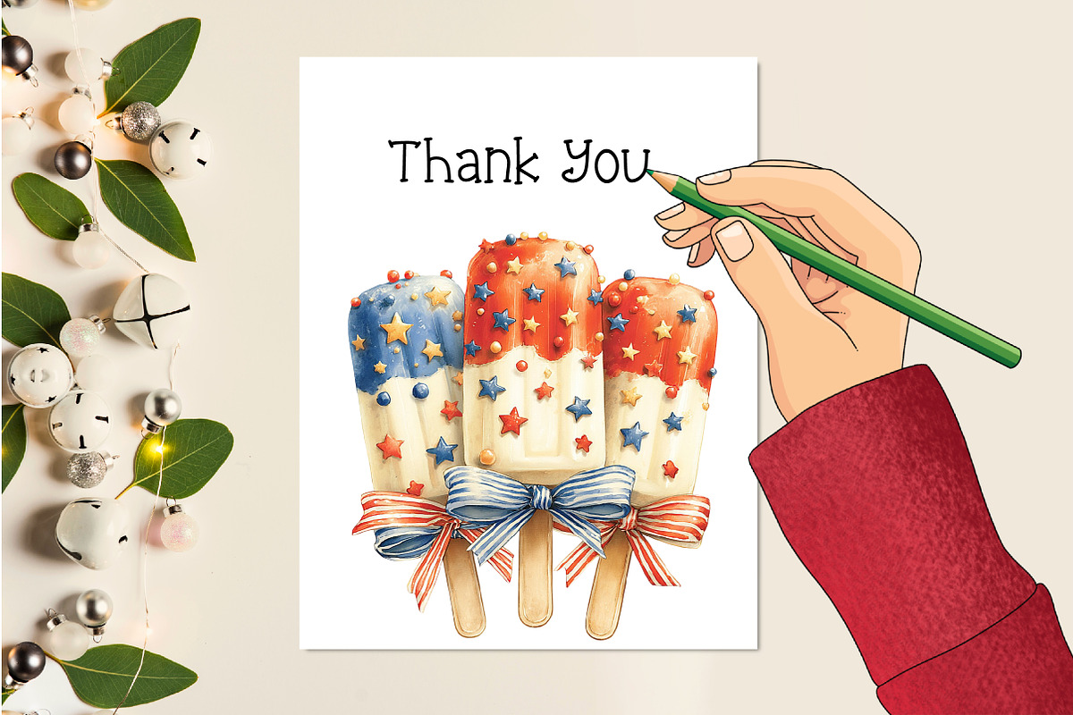 Whimsical Patriotic Ice-Cream, a Seasonal Illustration by Creative Art (Photo 7 of 8)