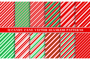 Candy cane christmas patterns, a Decorative Illustration by Buch&Bee