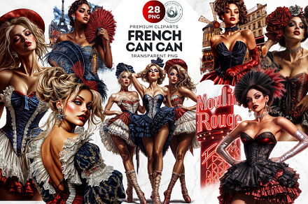 French Cancan clipart Set, a Person Illustration by ThatsDesign Art