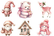 Pink Christmas Boho Watercolor, an Illustration by Designworld (Thumbnail 3 of 5)