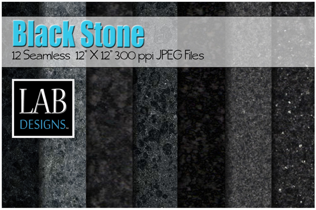 12 Seamless Black Stone Textures, a Texture Graphic by Lab Designs
