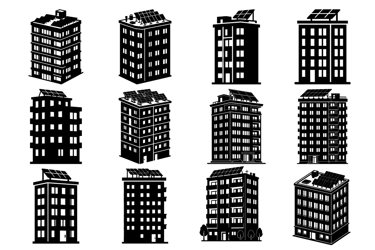 Solar Panel Building Silhouette, a Technology Illustration by balal (Photo 1 of 13)