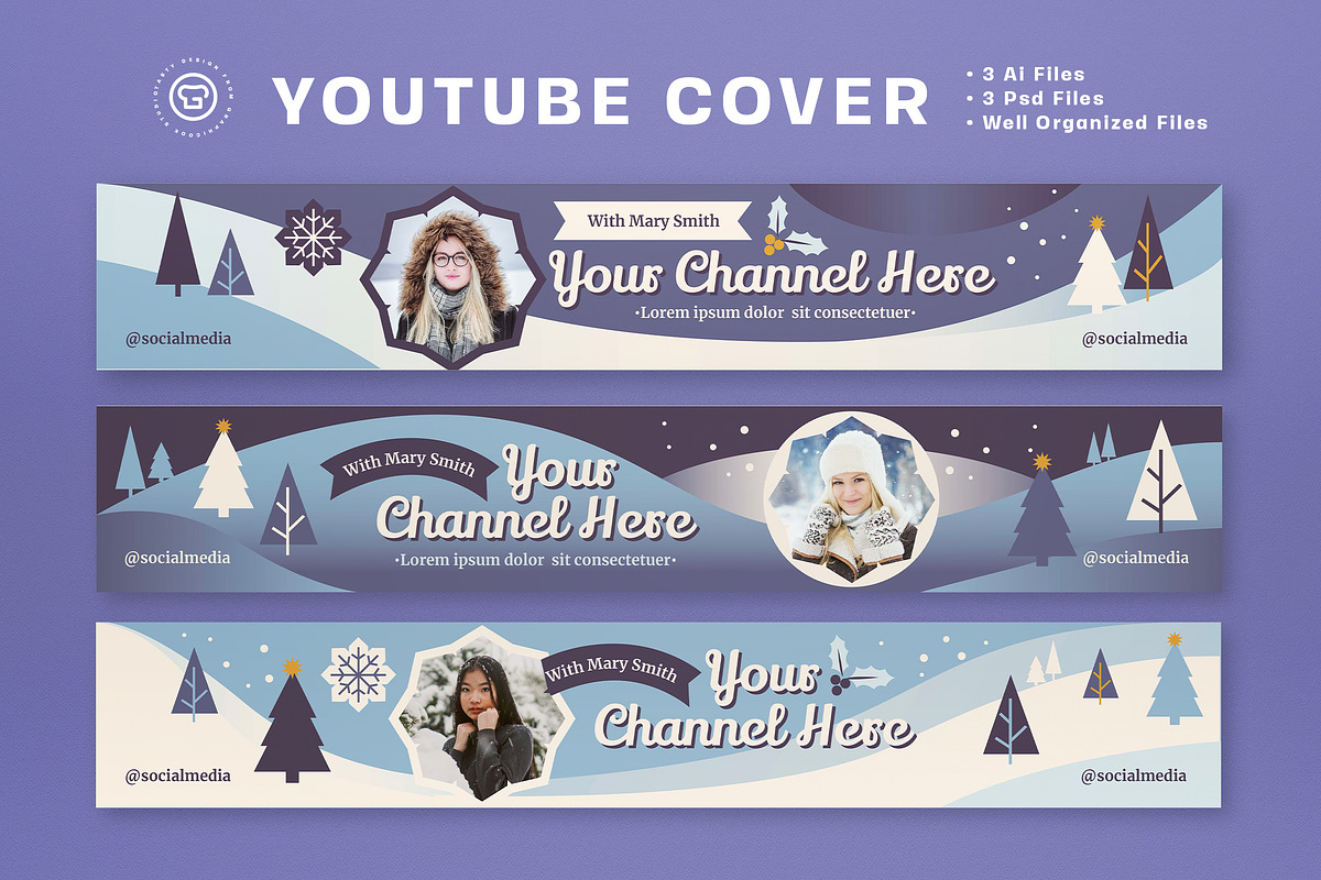 Blue Modern Winter YouTube Cover, a Social Media Template by graphicook (Photo 2 of 3)