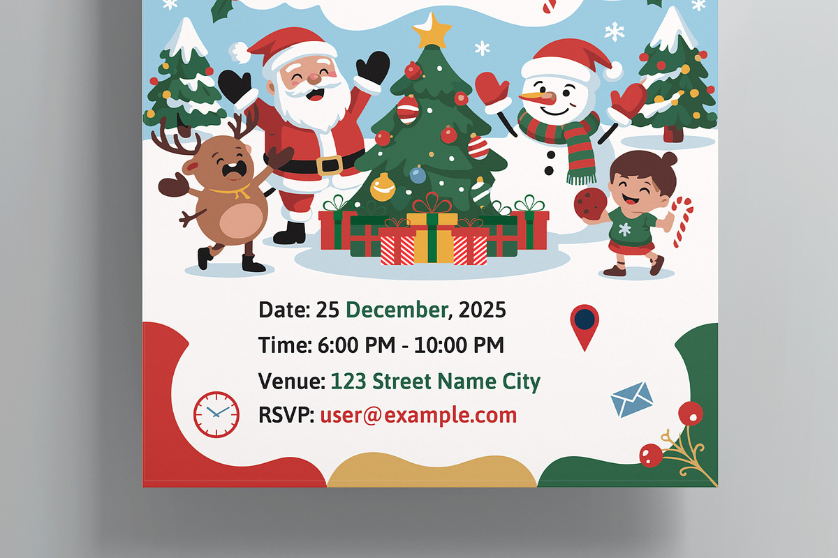 Christmas Party Flyer Template preview 3