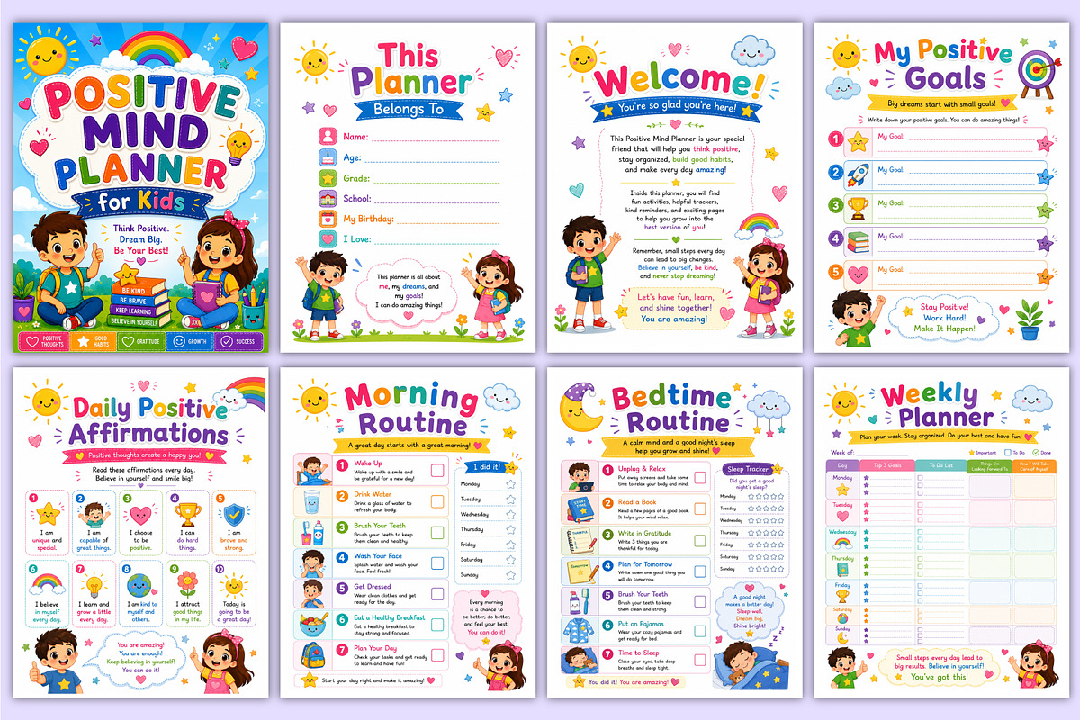 Positive Mind Planner for Kids Interiors