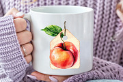 Watercolor Cute Peaches Garden Fruit, an Illustration by Rose Art (Thumbnail 4 of 7)