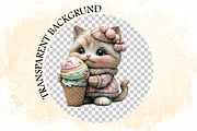 Whimsical Summer Cat Clipart Bundle, an Illustration by SVGArt (Thumbnail 9 of 9)