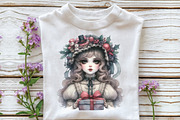 Gothic Christmas Watercolor Clipart, an Illustration by CraftArtStudio (Thumbnail 5 of 6)
