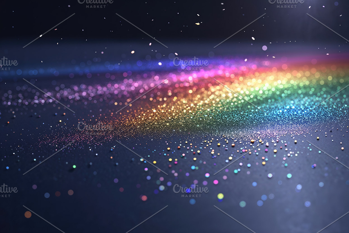 Curved band of rainbow glitter, an Illustration by wavebreak