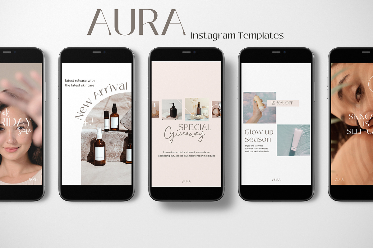 Aura Canva Instagram Templates, a Social Media Template by Soul & Maeum Store (Photo 2 of 8)