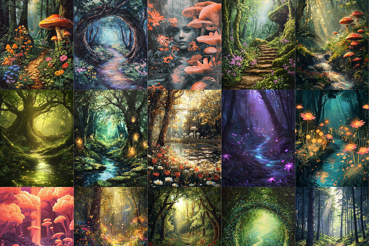 Fantasy Enchanted Forest  Paper, a Background Graphic by LA Design (Photo 3 of 10)