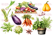 Vegetables Collection Clipart, a Food Illustration by Watercolor Digital (Thumbnail 3 of 9)