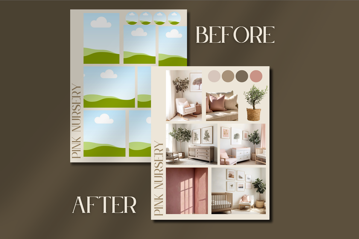 Pink Nursery Mood board Template, a Templates & Theme by TespinDesign (Photo 4 of 4)