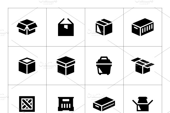 Set Icons Of Box