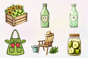 Green Summer Cottagecore Clipart, an Illustration by CreationArt (Thumbnail 8 of 9)