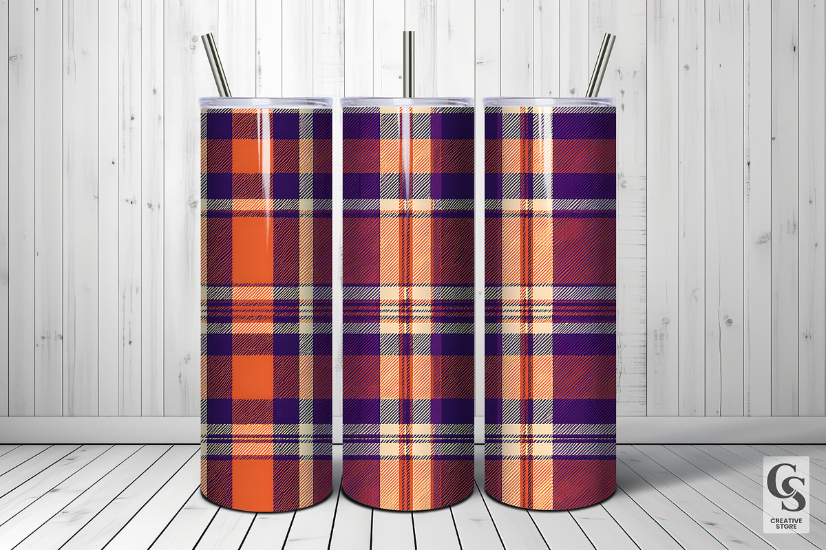 Purple Orange Plaid Seamless Pattern, a Pattern Graphic by Creative Store (Photo 5 of 5)