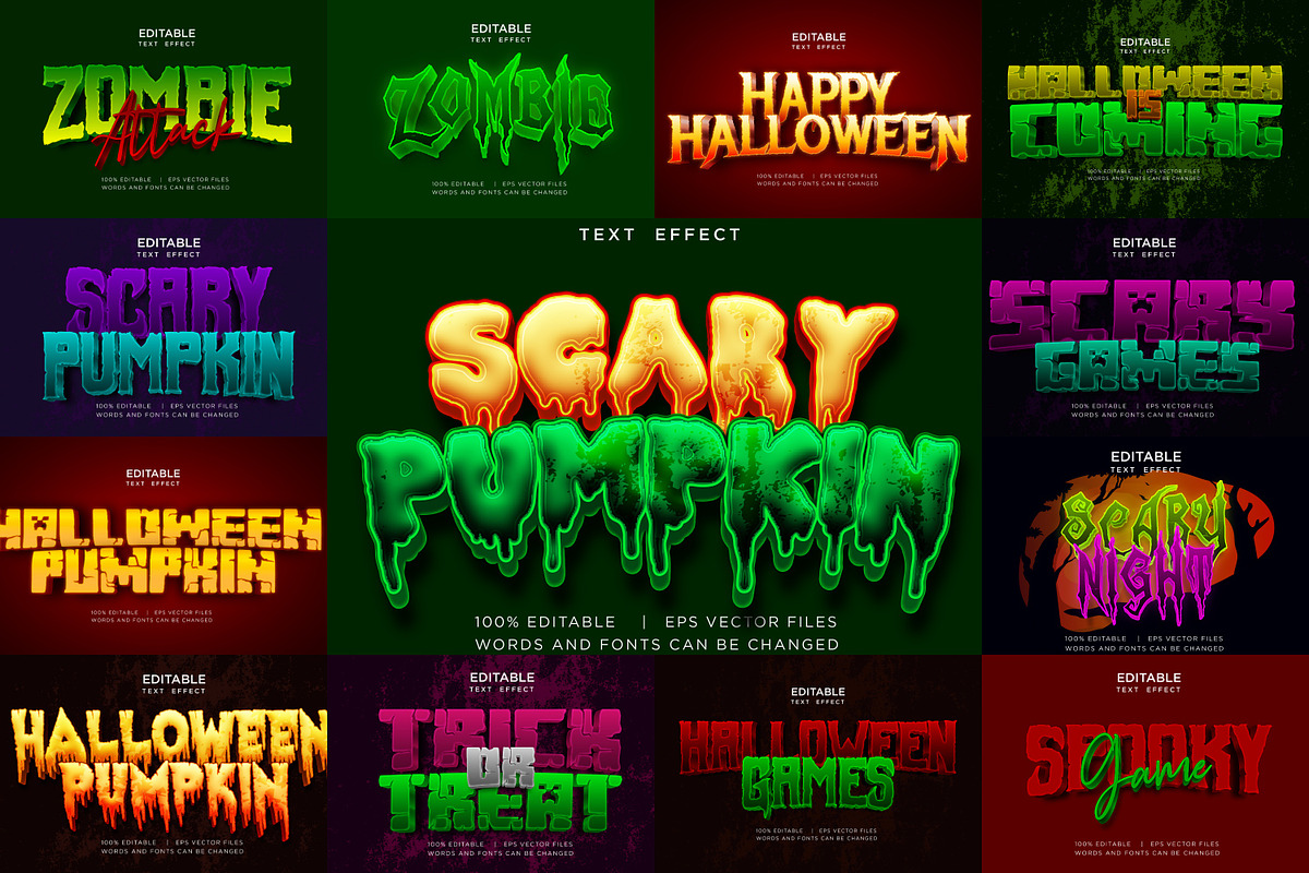 happy halloween text effect 13 files, a Plug-in Add-On by yokbisayok