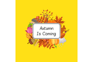 Vector Cartoon Autumn Elements Set