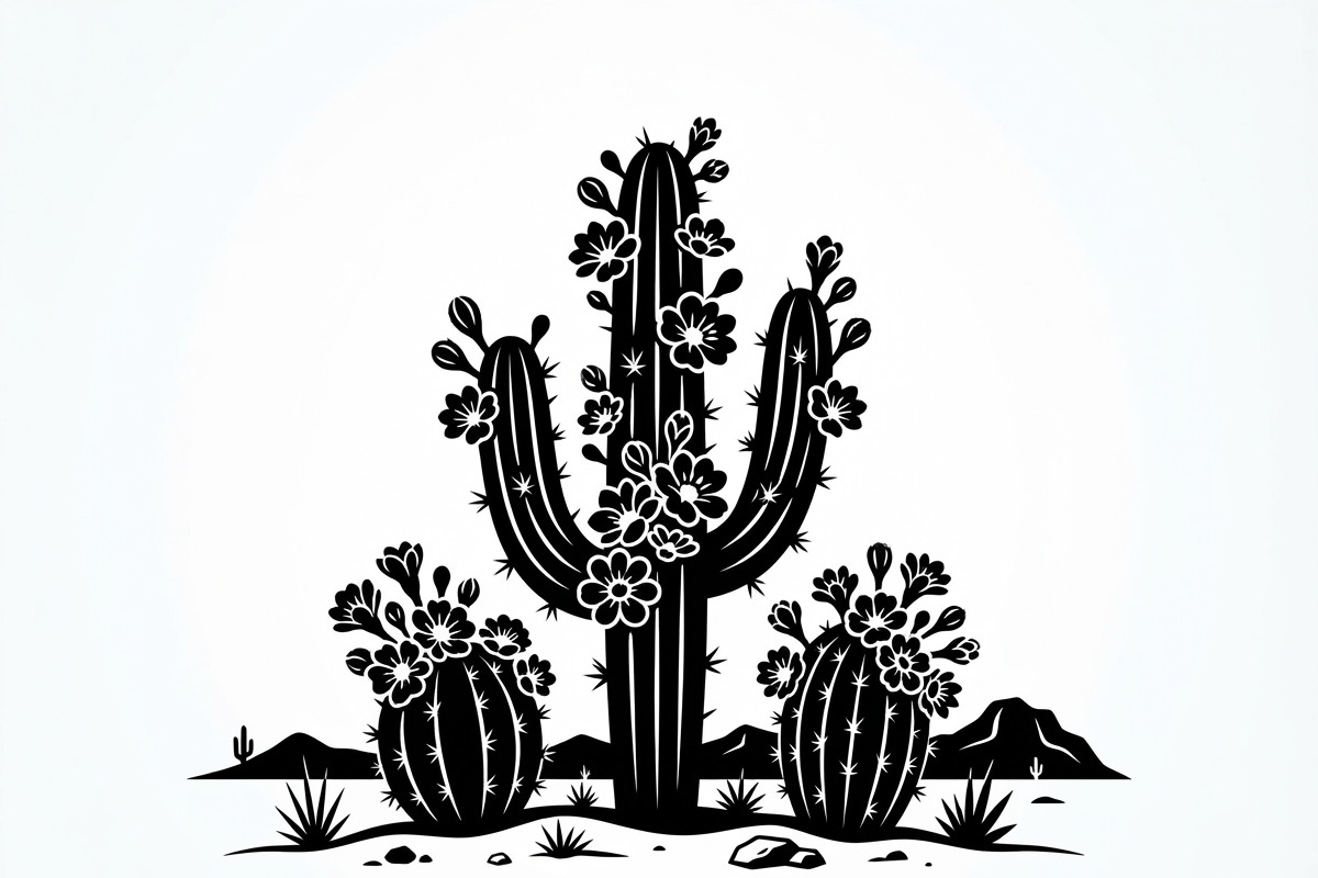 60 Desert Cactus Floral Silhouette, a Seasonal Illustration by Amazin_art (Photo 11 of 35)