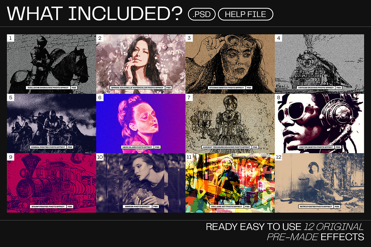 12 Photo Effect Templates, a Brushes & More by iDoodle Studio (Photo 2 of 6)