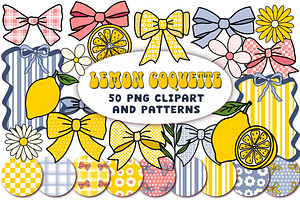 Lemon Coquette Clipart & Patterns