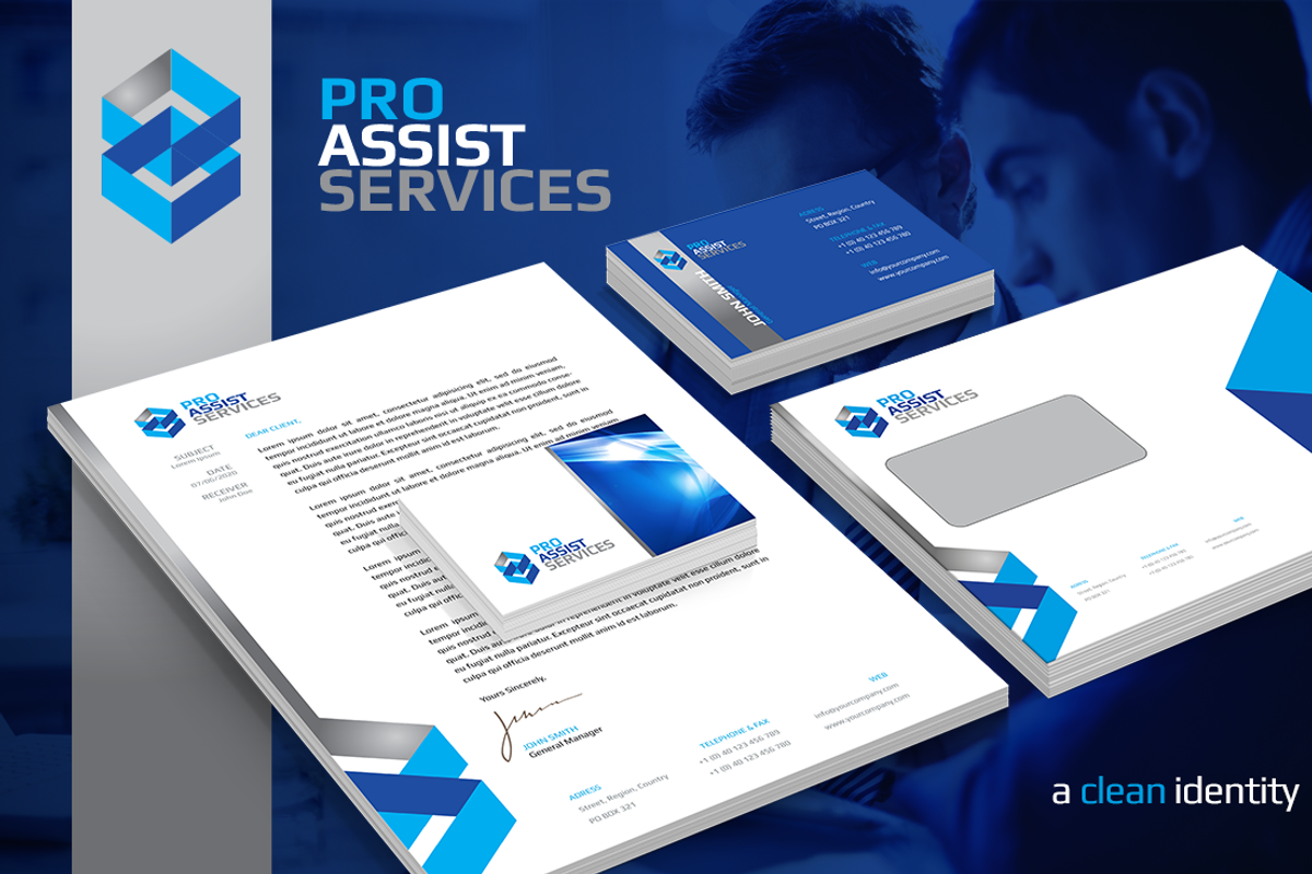 RW Clean Corporate Identity + Logo, a Stationery Template by Reclameworks (Photo 1 of 5)