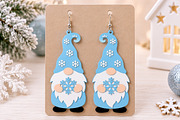 Christmas Gnome Earrings Laser Cut, a Seasonal Illustration by Canvas Craft (Thumbnail 4 of 5)