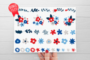 4th July Flowers & Wreaths Clipart, a Seasonal Illustration by MyClipArtStore (Thumbnail 2 of 6)