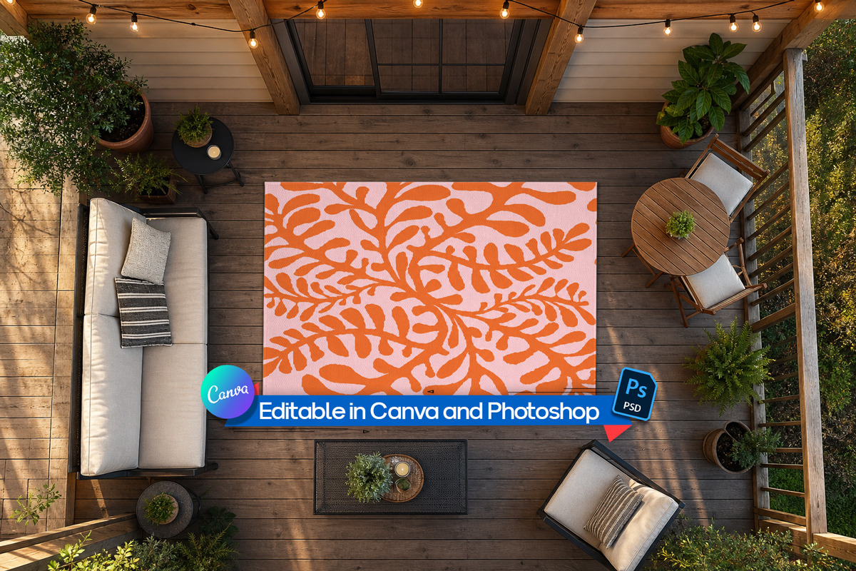 Farmhouse rug mockup, an Advertising Mockup by Rami's Mockups (Photo 3 of 3)