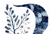 Deca Co - Blue Ink Botanical Shapes, a Texture Illustration by milatovar (Thumbnail 21 of 25)