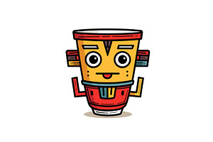 Animated Coffee Cup Character