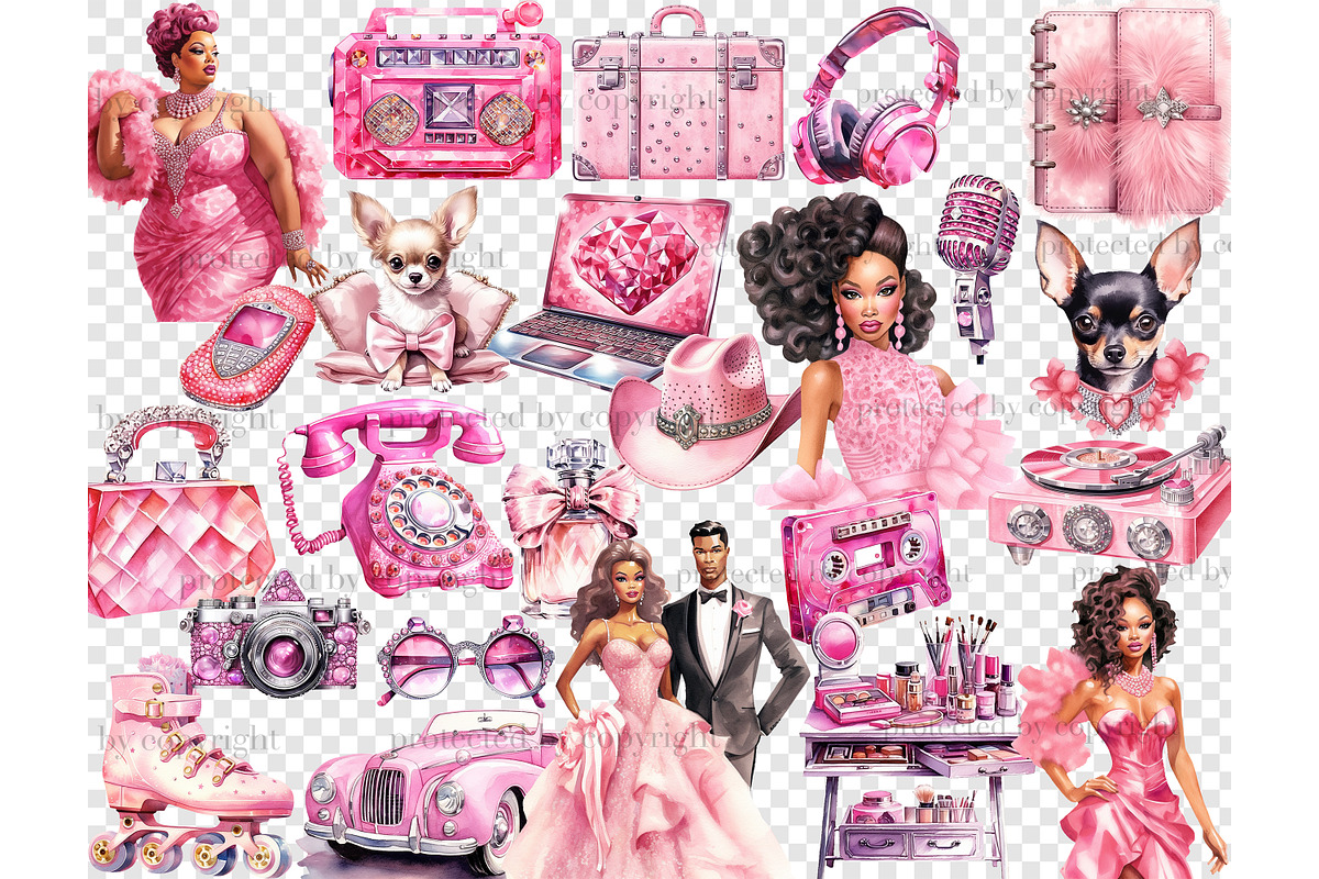 Fashion Black Girl Clipart PNG, a Person Illustration by GlamArtZhanna (Photo 4 of 5)