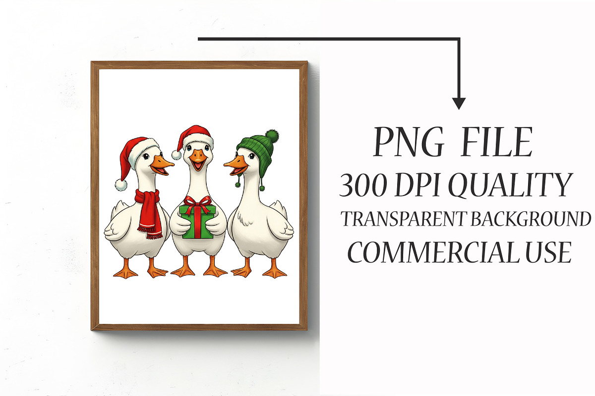 Funny Christmas Goose PNG, an Illustration by Libby Wishes (Photo 3 of 6)