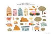 groovy hippie clipart, retro 70s set, a Person Illustration by LyubovZaytseva (Thumbnail 6 of 23)