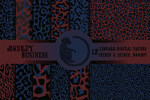 Leopard digital paper pack, Seamless