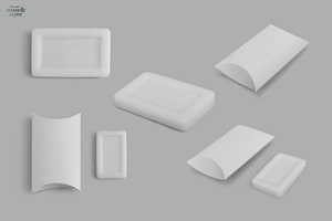 Mini Hand Soap In Pillow Box Mockup