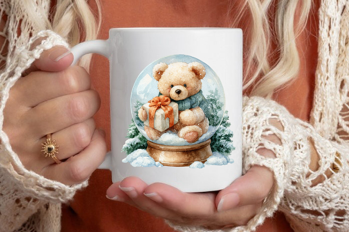 Watercolor Christmas Snow Globe, a Seasonal Illustration by Black Bird Studio (Photo 6 of 7)