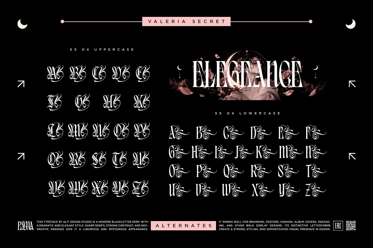 Valeria Secret Typeface, a Blackletter Font by alit design (Photo 15 of 17)