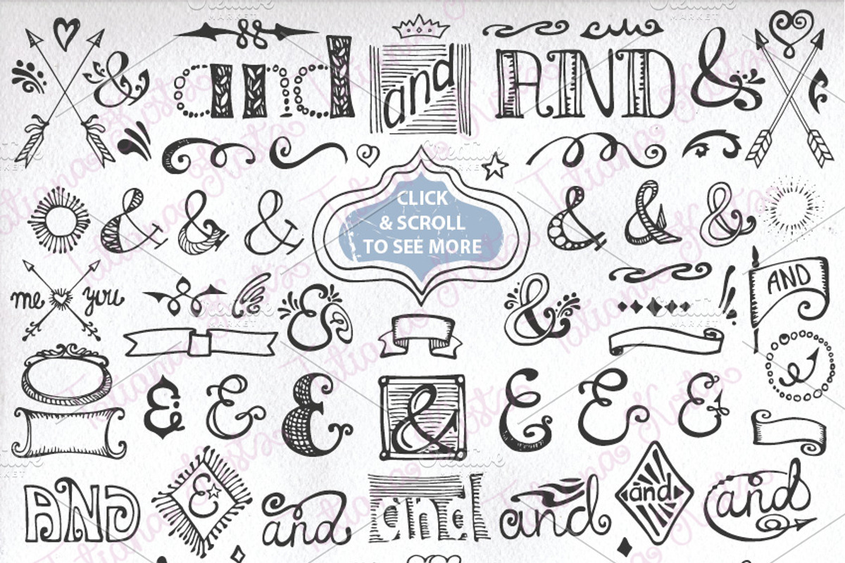 Handsketched ampersand decor set 2 preview 3