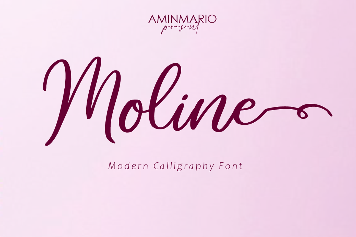 Moline, a Script Font by AMINMARIO (Photo 1 of 12)