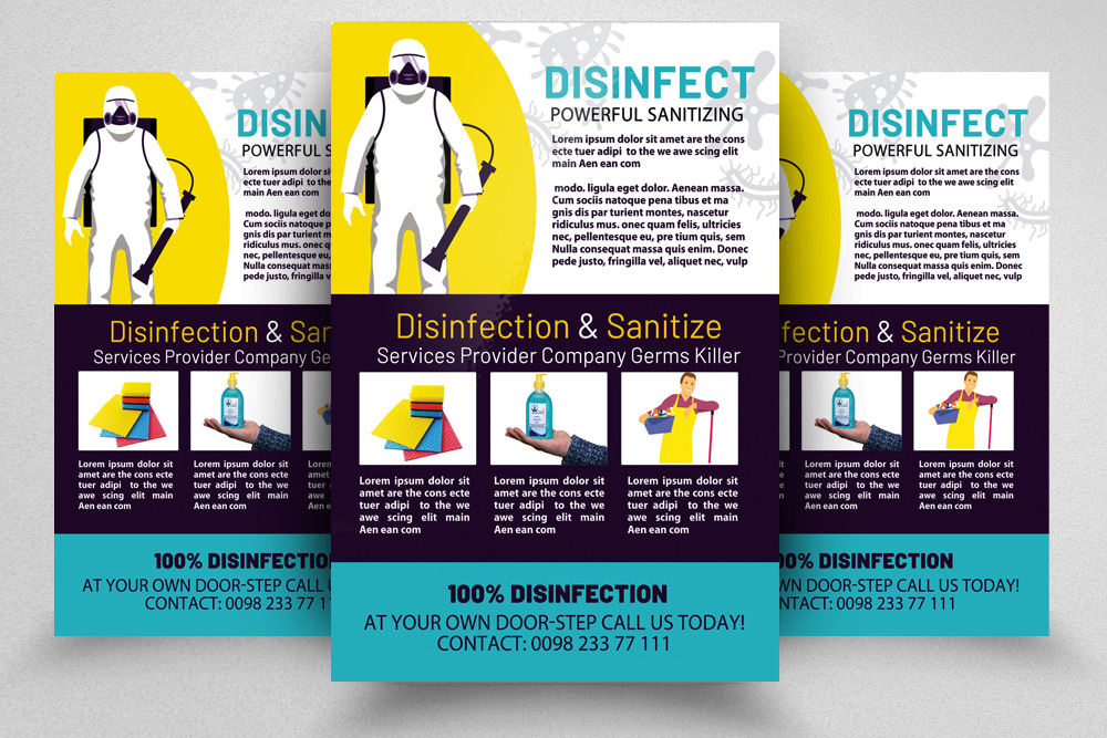 Disinfection & Clean Service Flyer, a Flyer Template by Business Flyers