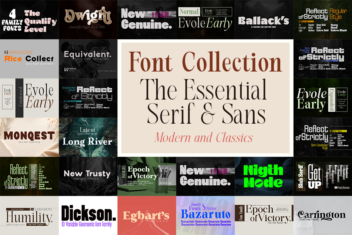 The Essential Font Collection, a Sans Serif Font by groens (Photo 1 of 19)