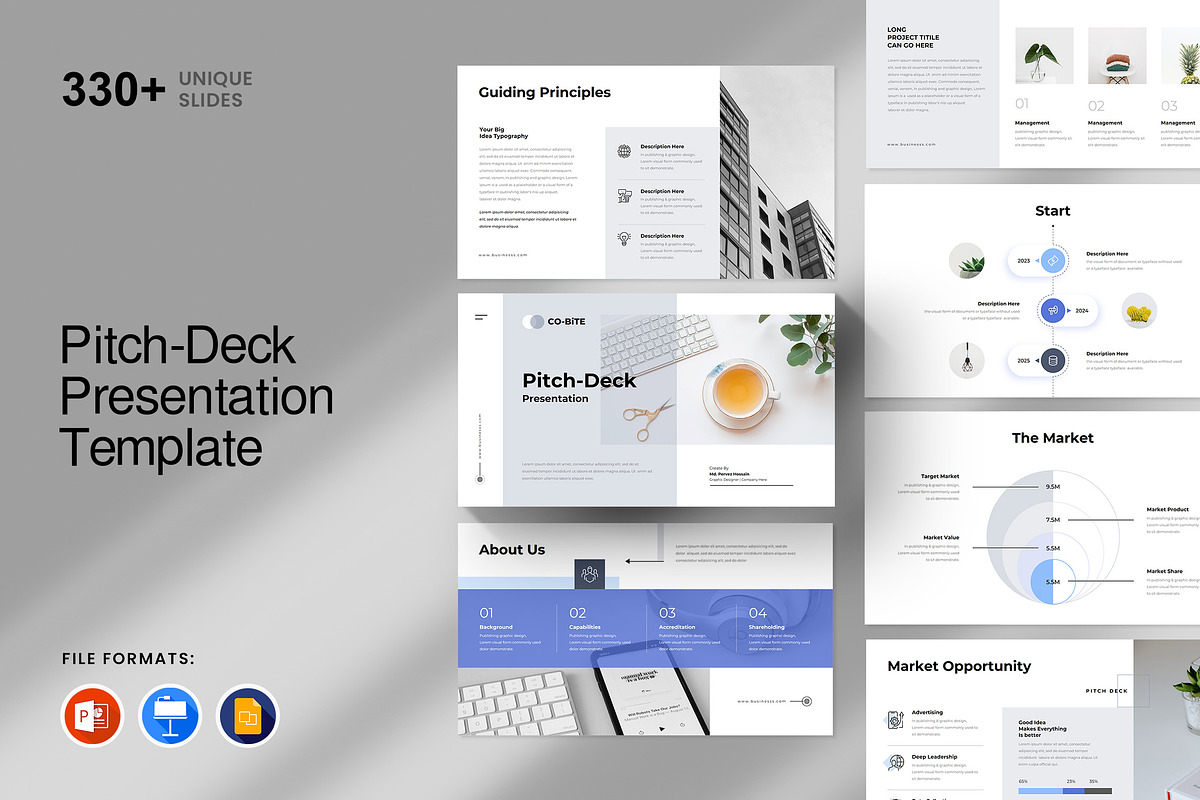 Pitch-Deck Presentation Template, a Presentation Template by GenerousArt (Photo 1 of 38)