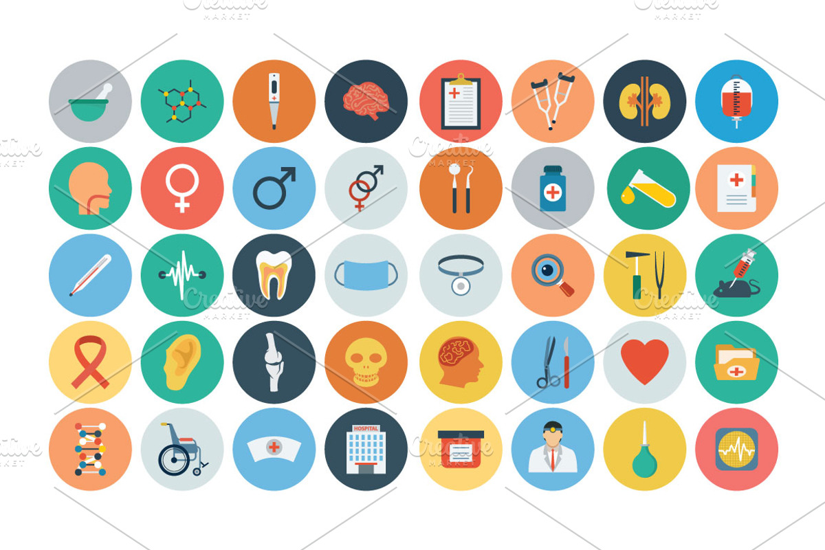 100+ Medical Flat Icons preview 2